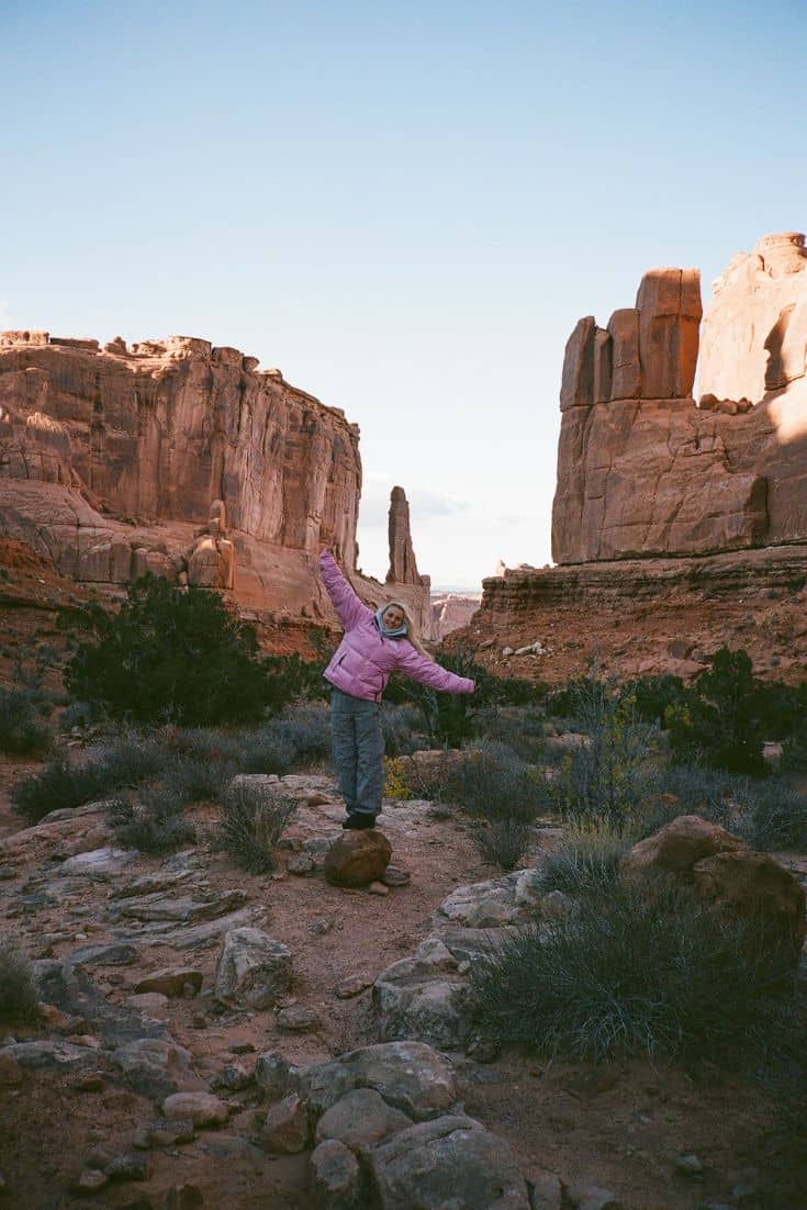 The Argon Tower rock formation Arches National Park