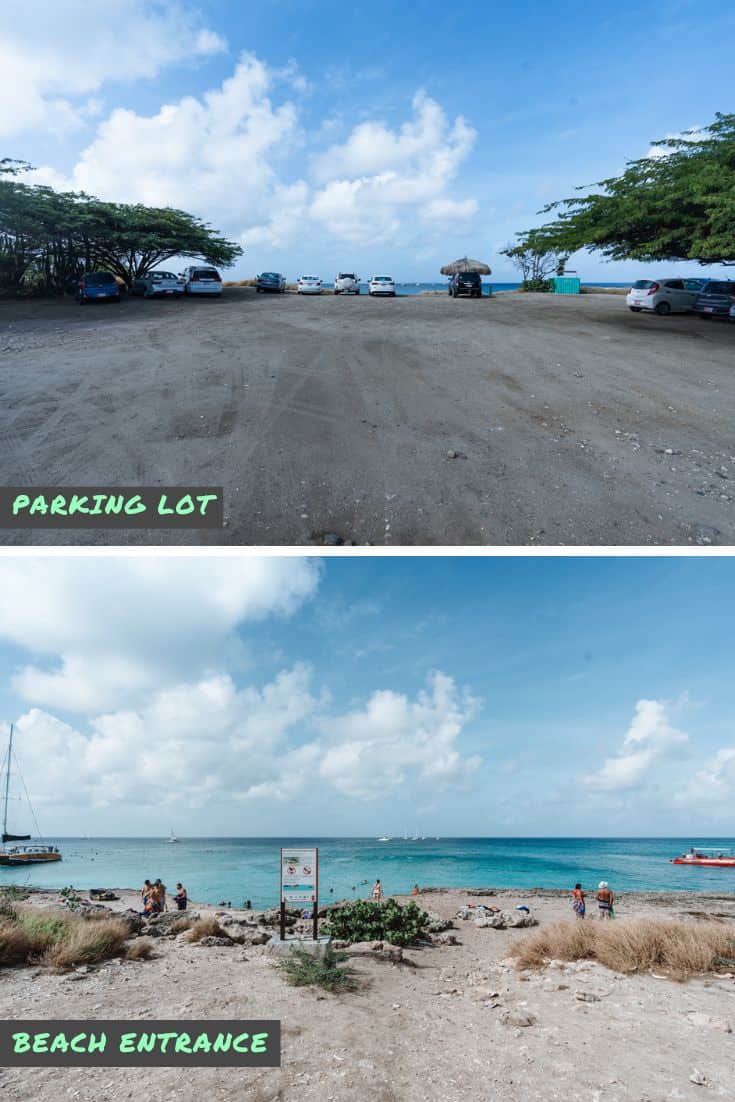 Tres Trapi parking and beach entrance