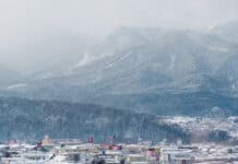 Furano winter city view