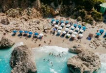 Kavalikefta beach on the island of Lefkada in the Ionian Sea in Greece
