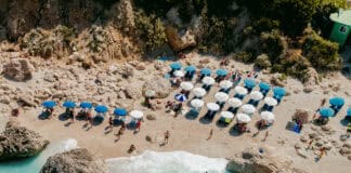 Kavalikefta beach on the island of Lefkada in the Ionian Sea in Greece