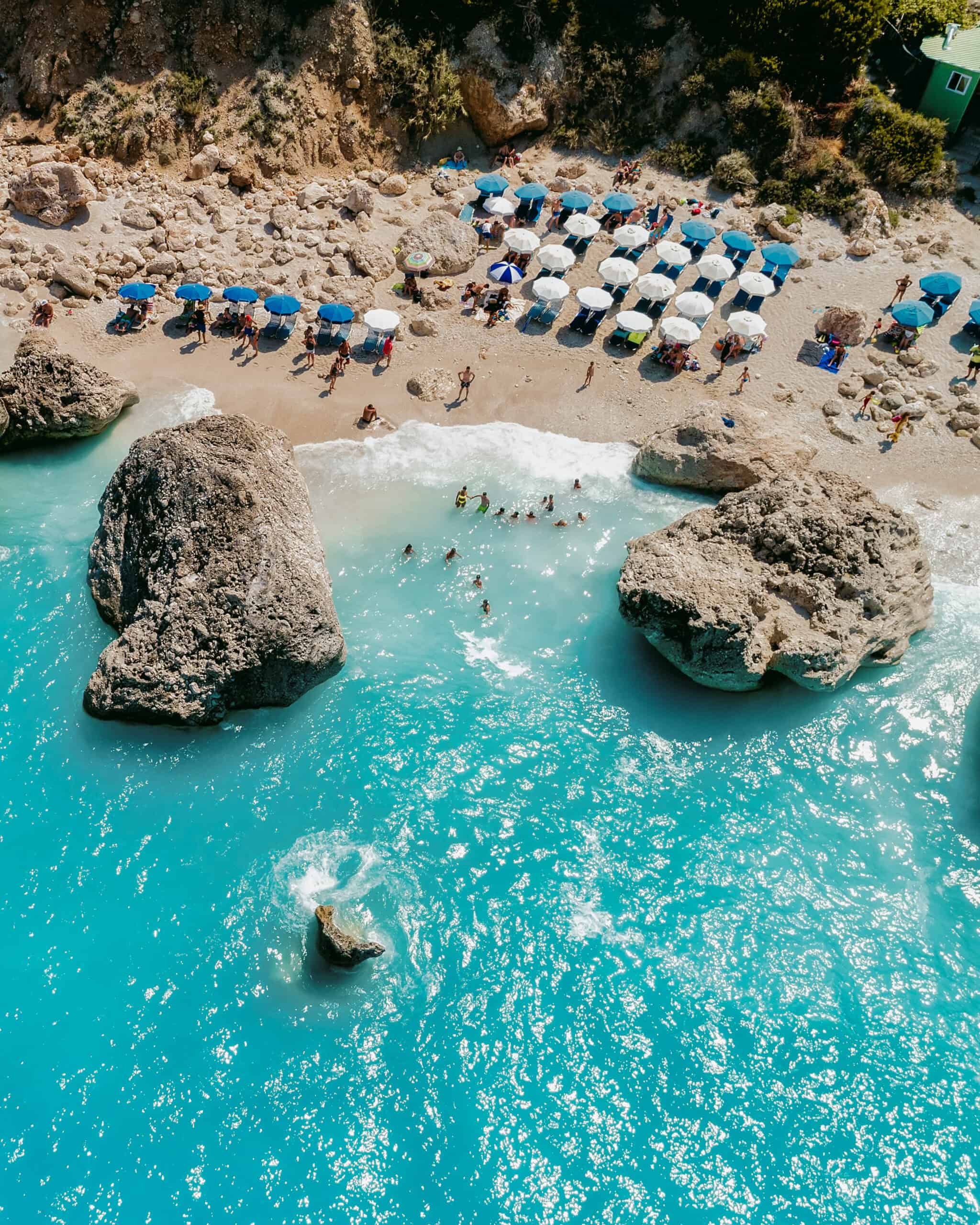 Kavalikefta beach on the island of Lefkada in the Ionian Sea in Greece