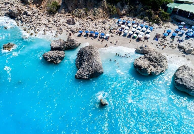 Kavalikefta Beach in Lefkada, Greece Kavalikefta Beach in Lefkada, Greece