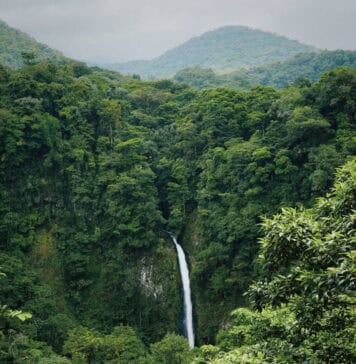 La Fortuna Waterfall from the viewpoint